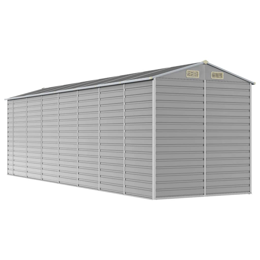 vidaXL Garden Shed Light Grey 191x640x198 cm Galvanised Steel