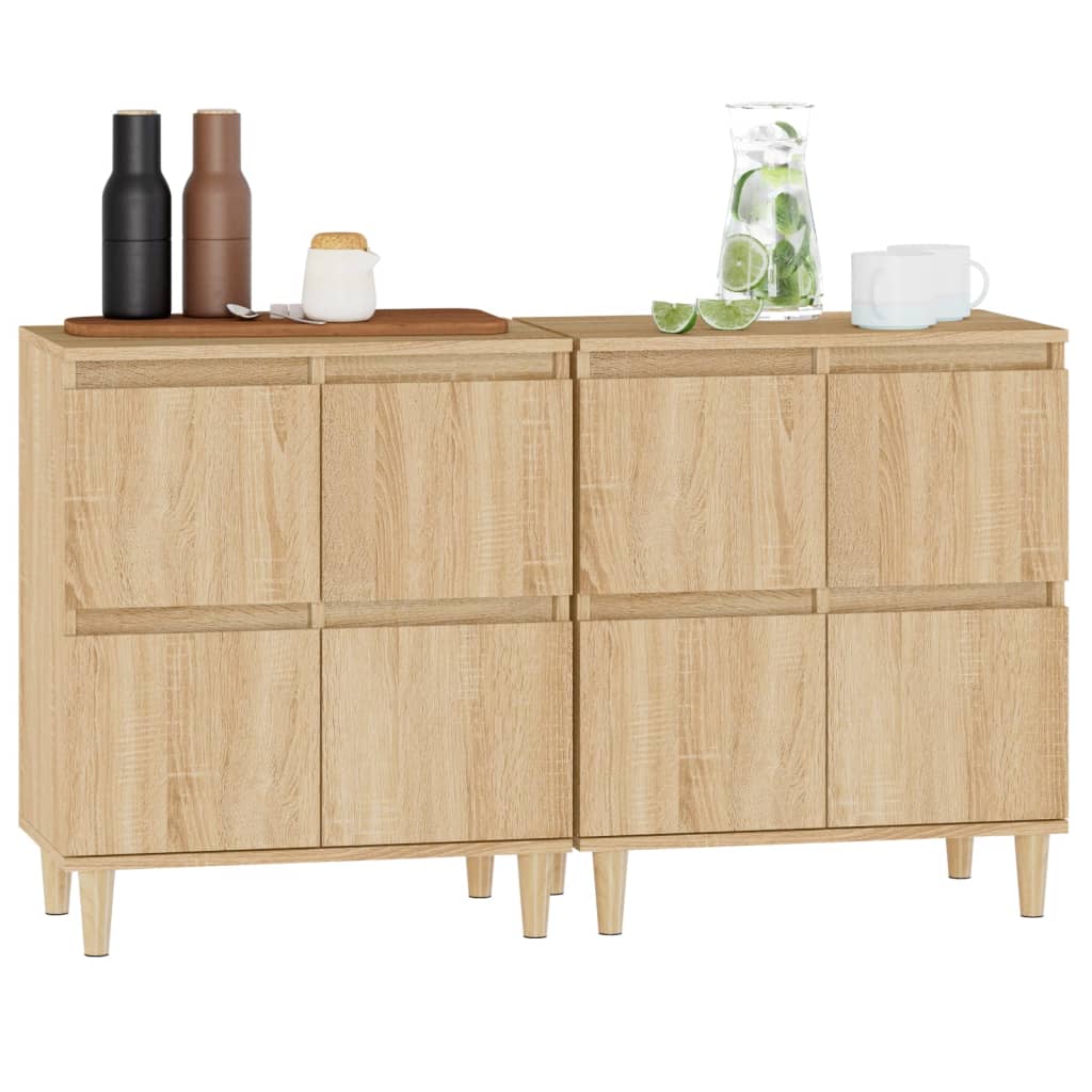 vidaXL Sideboards 2 pcs Sonoma Oak 60x35x70 cm Engineered Wood