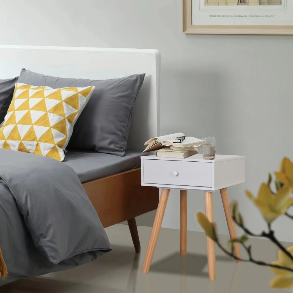 vidaXL Bedside Tables 2 pcs Solid Pinewood 40x30x61 cm White