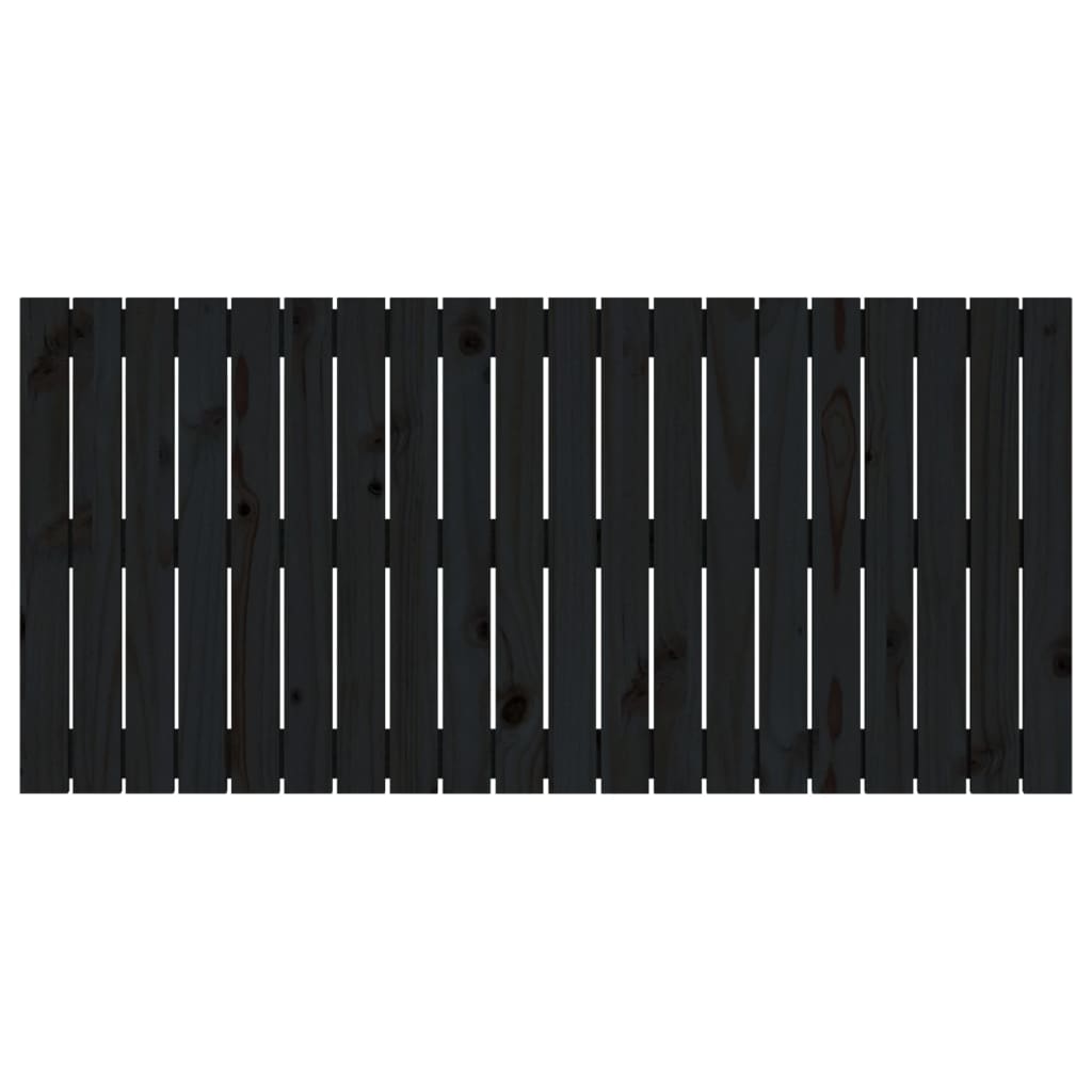 vidaXL Wall Headboard Black 127.5x3x60 cm Solid Wood Pine