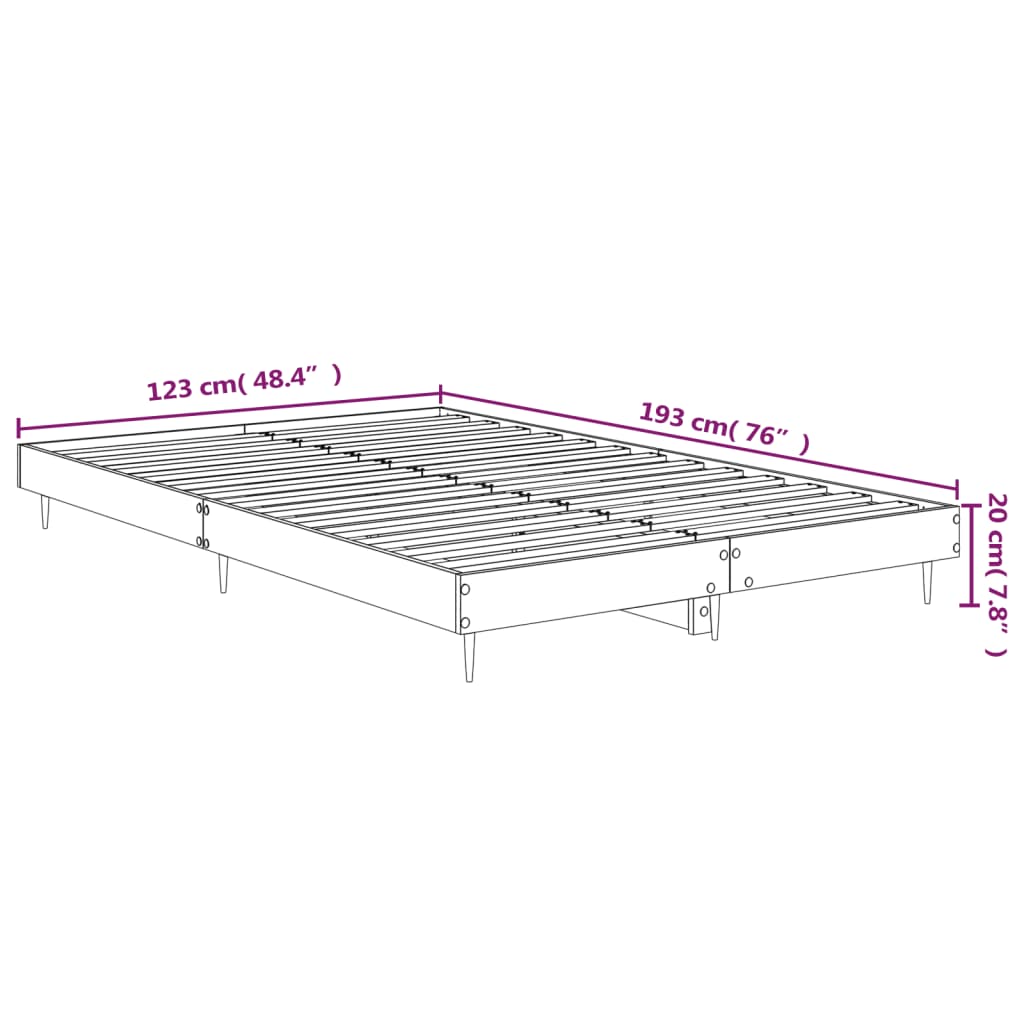 vidaXL Bed Frame without Mattress High Gloss White 120x190 cm Small Double