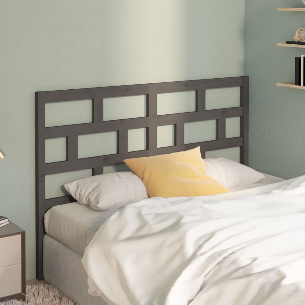 vidaXL Bed Headboard Grey 166x4x100 cm Solid Wood Pine