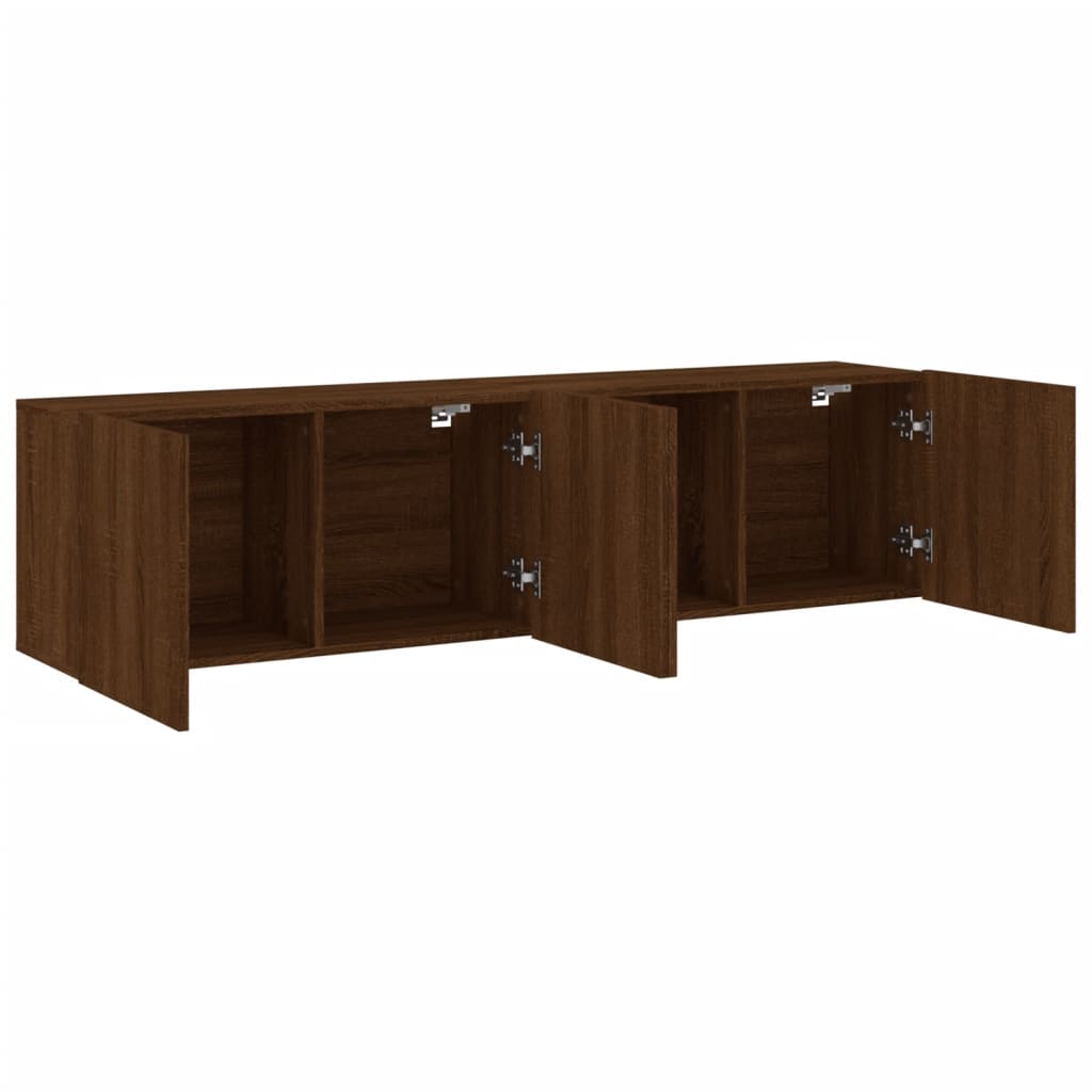 vidaXL TV Cabinets Wall-mounted 2 pcs Brown Oak 80x30x41 cm