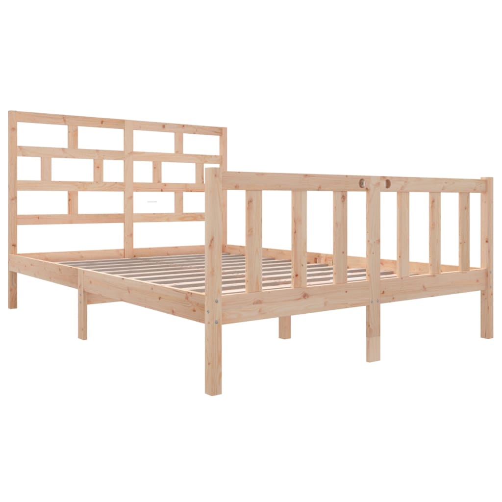 vidaXL Bed Frame without Mattress Solid Wood 120x200 cm (810077+814184)