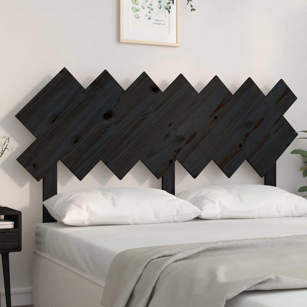 vidaXL Bed Headboard Black 151.5x3x81 cm Solid Wood Pine