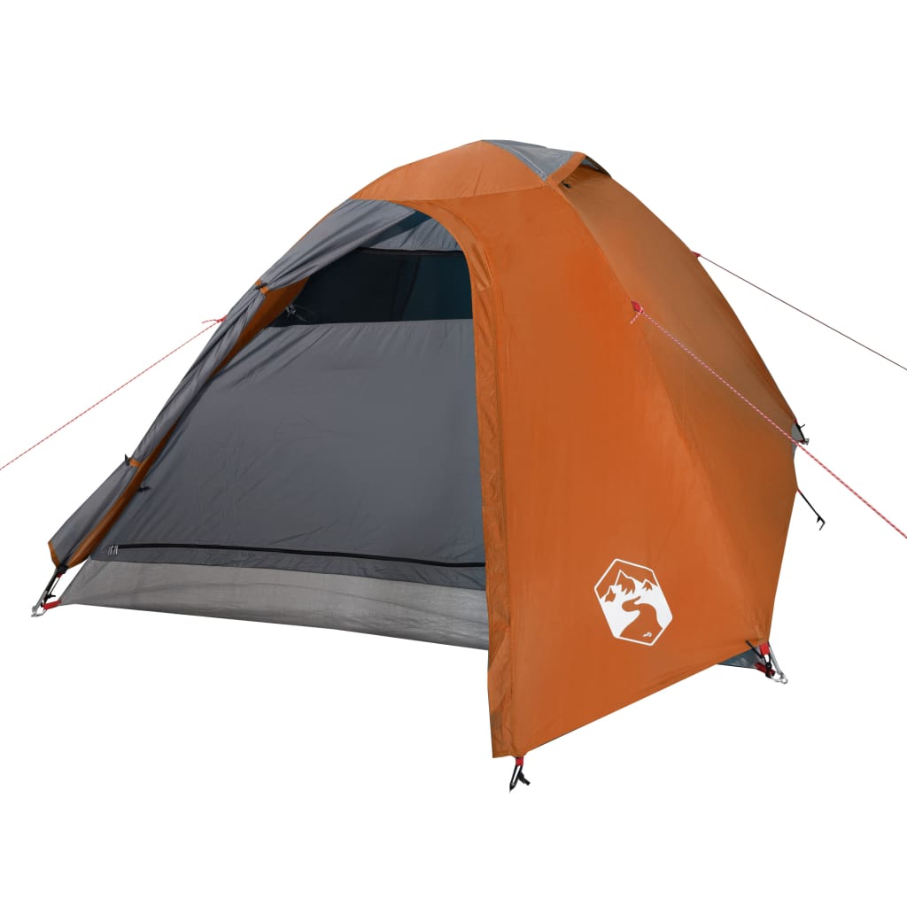 vidaXL Camping Tent Dome 3-Person Orange Waterproof