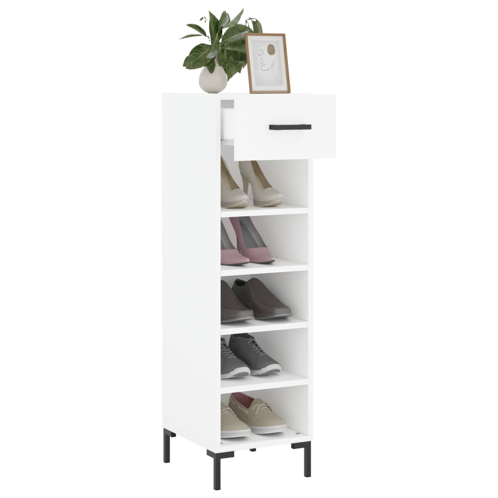 vidaXL Shoe Cabinet White 30x35x105 cm Engineered Wood