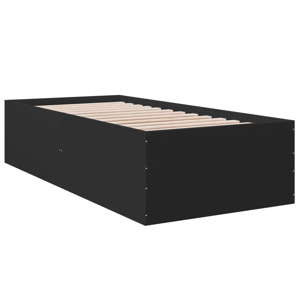 vidaXL Bed Frame without Mattress Black 90x190 cm Single