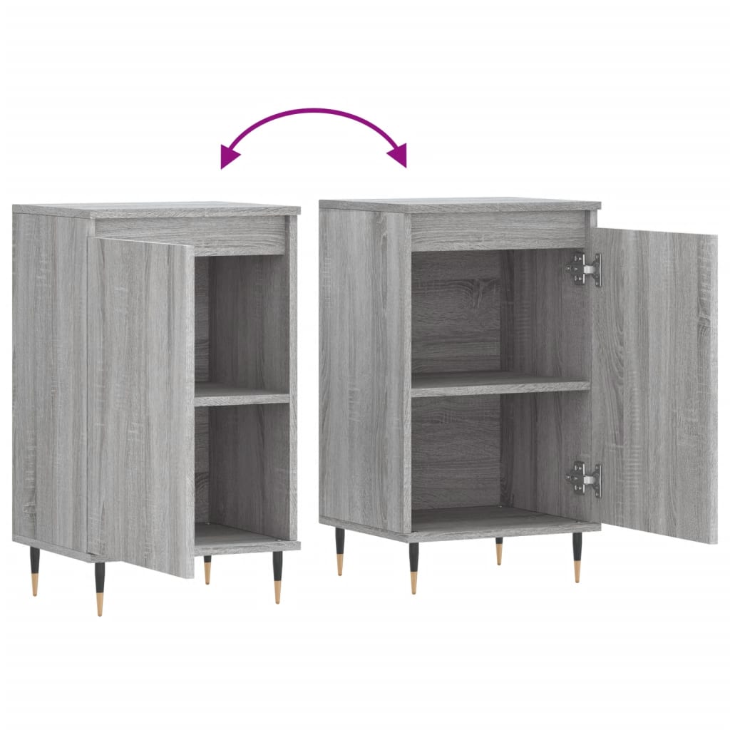 vidaXL Sideboards 2 pcs Grey Sonoma 40x35x70 cm Engineered Wood