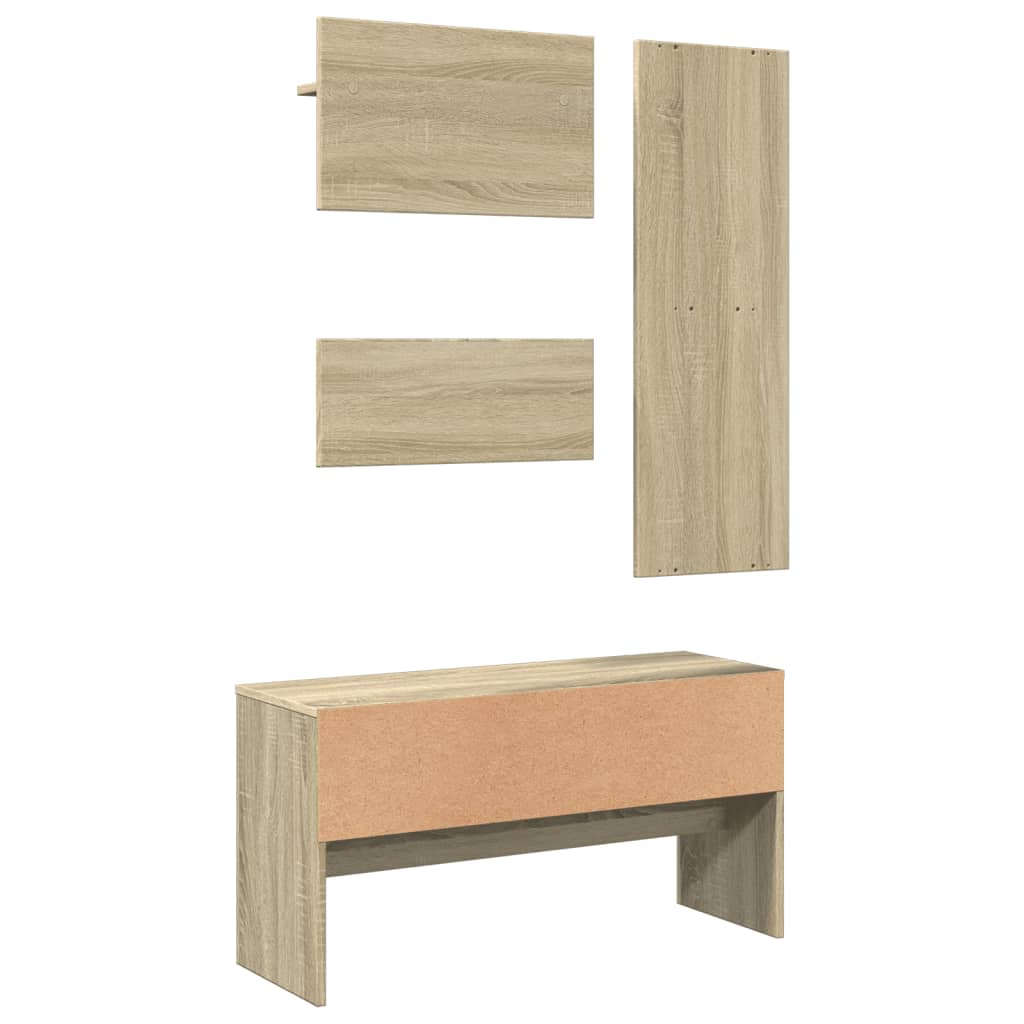 vidaXL 4 Piece Hallway Furniture Set Sonoma Oak Engineered Wood