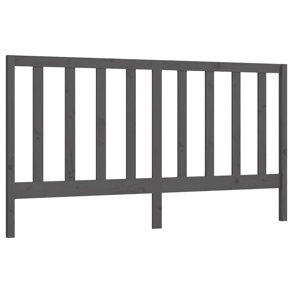 vidaXL Bed Headboard Grey 186x4x100 cm Solid Wood Pine