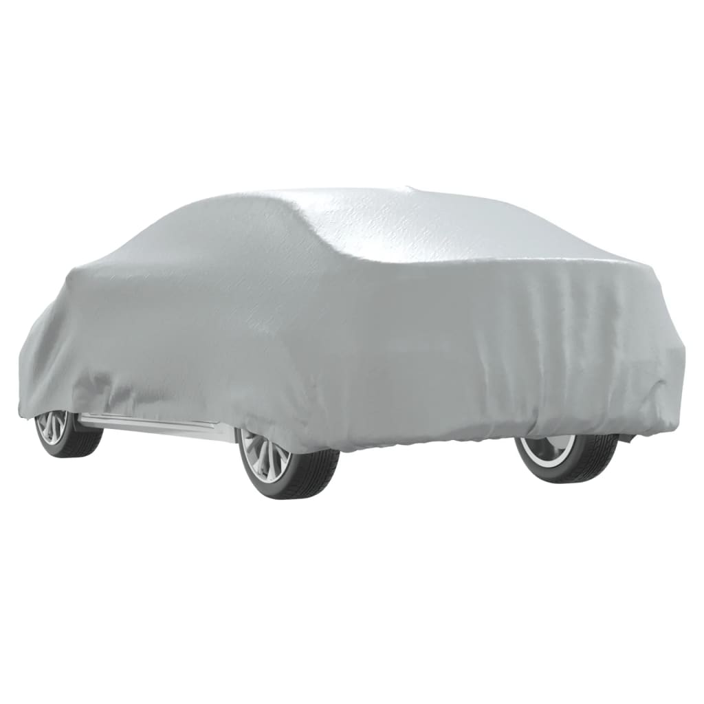 vidaXL Car Cover for Sedan with Buckle Straps Full Silver M