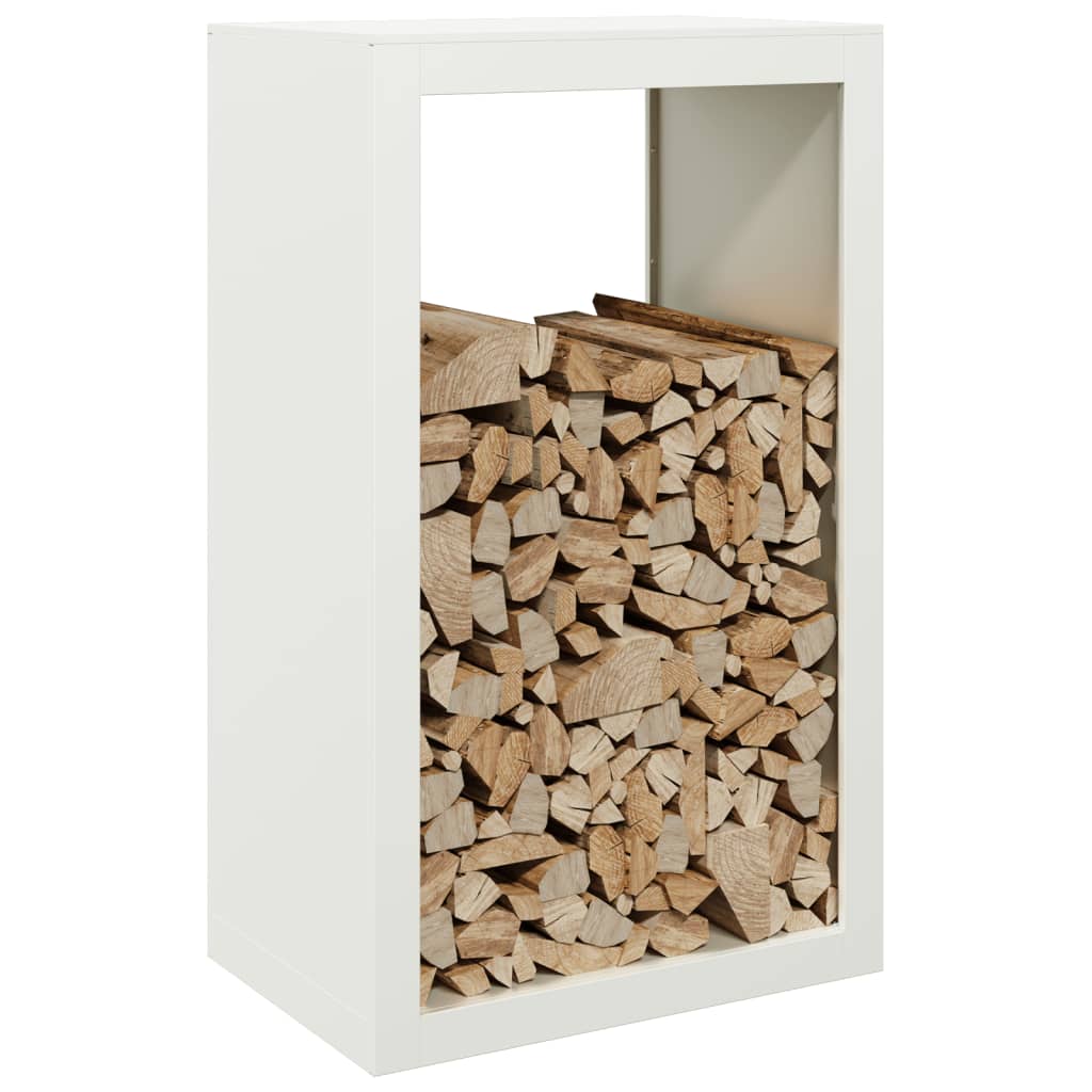 vidaXL Firewood Rack White 60x40x100 cm Steel