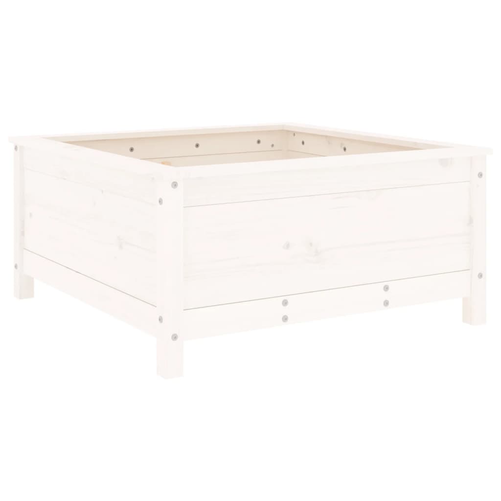 vidaXL Garden Planter White 82.5x82.5x39 cm Solid Wood Pine