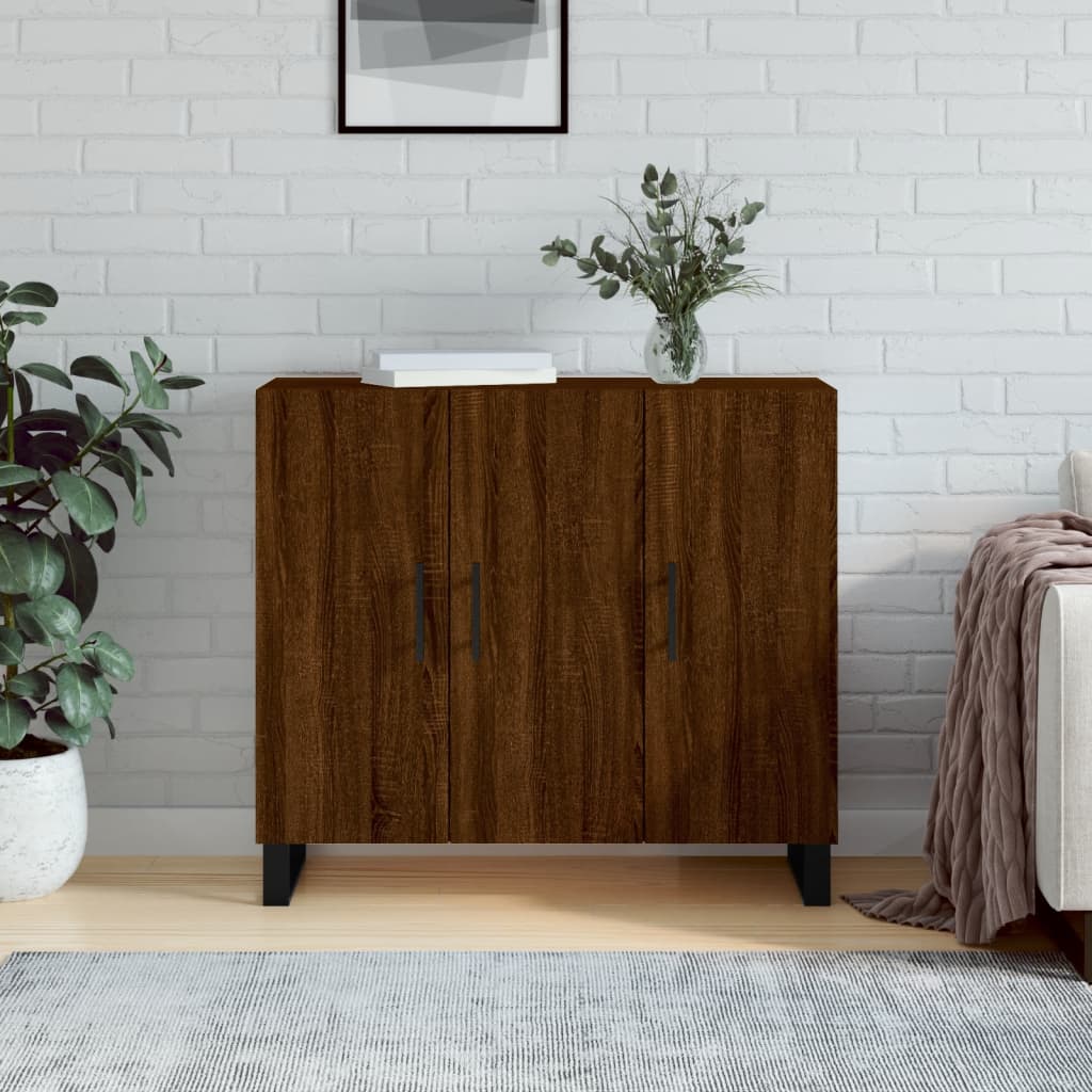 vidaXL Sideboard Brown Oak 90x34x80 cm Engineered Wood