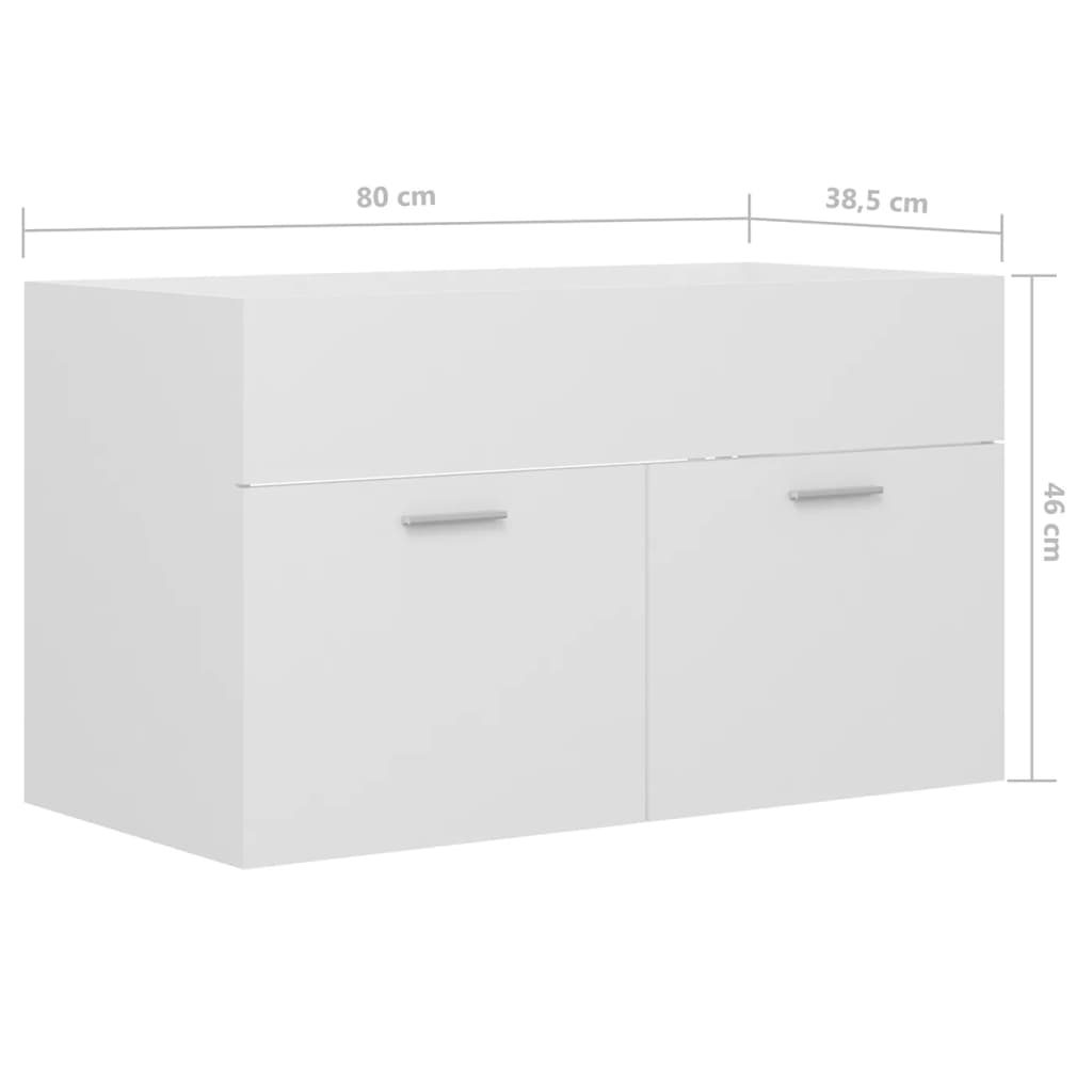 vidaXL Sink Cabinet with Built-in Basin White Engineered Wood