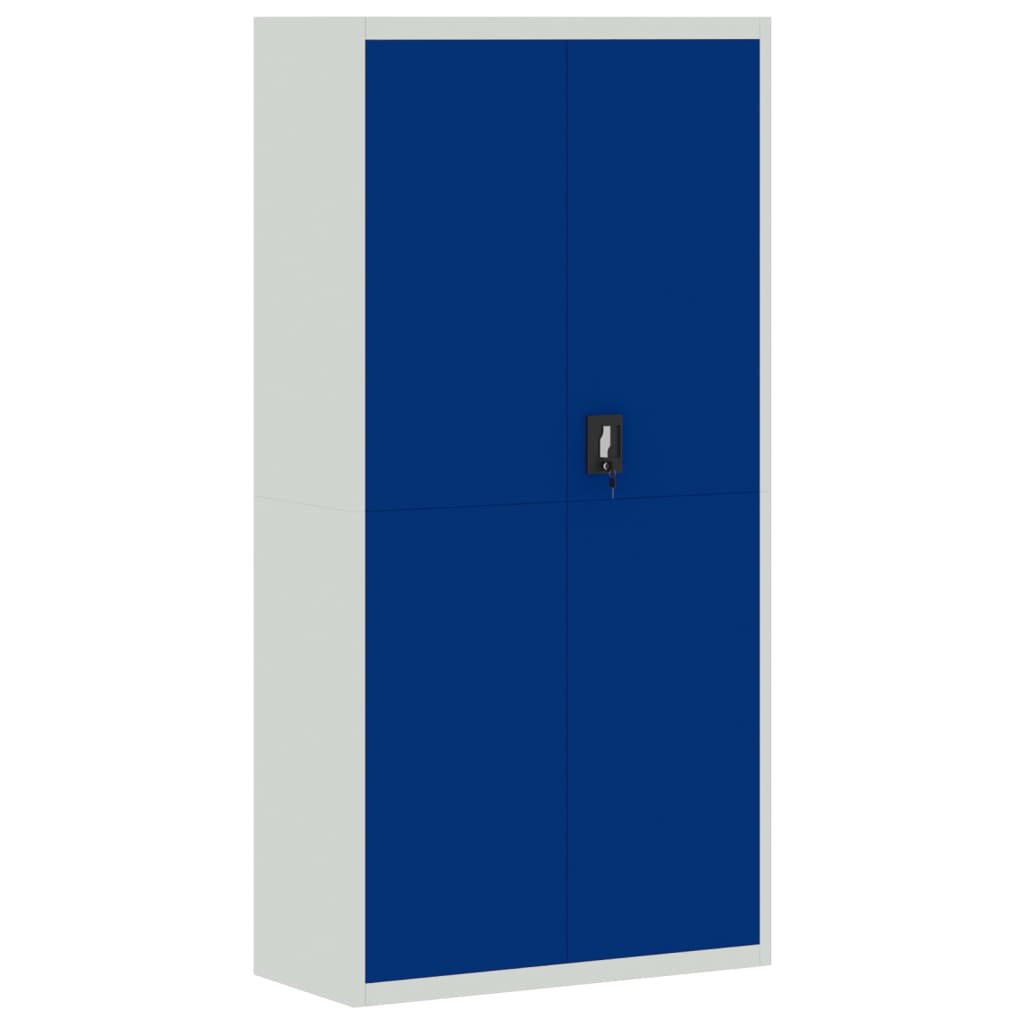 vidaXL File Cabinet Light Grey and Blue 90x40x180 cm Steel