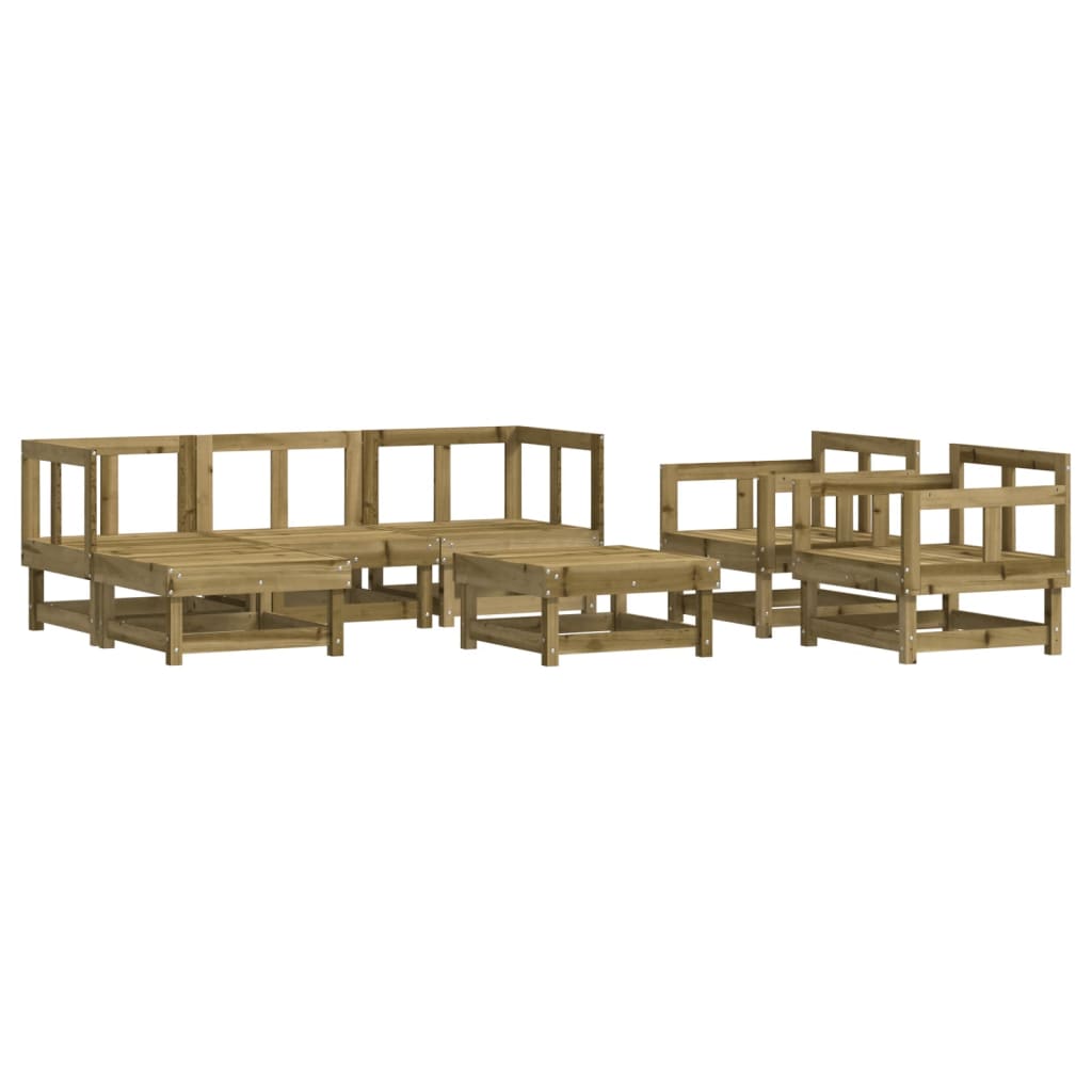 vidaXL 7 Piece Garden Lounge Set Impregnated Wood Pine