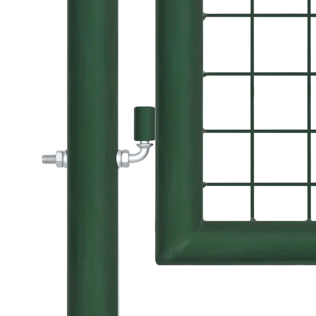 vidaXL Mesh Garden Gate Steel 390x75 cm Green