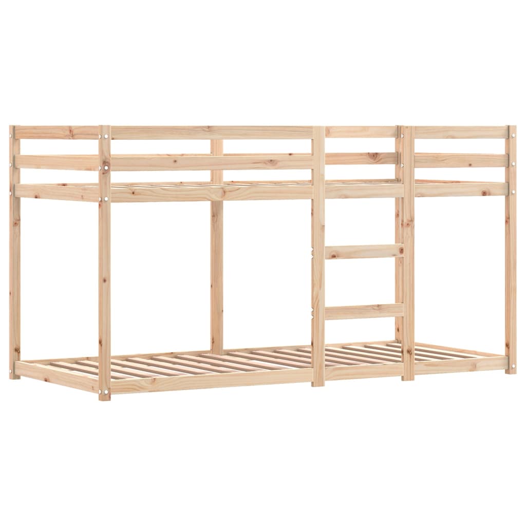 vidaXL Bunk Bed without Mattress White&Black 75x190 cm Small Single Solid Wood Pine