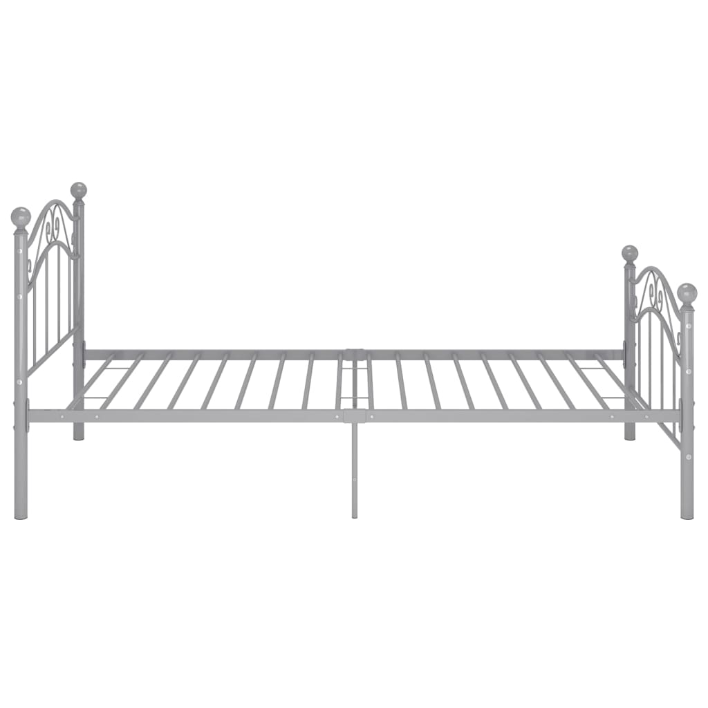 vidaXL Bed Frame without Mattress Grey Metal 90x200 cm