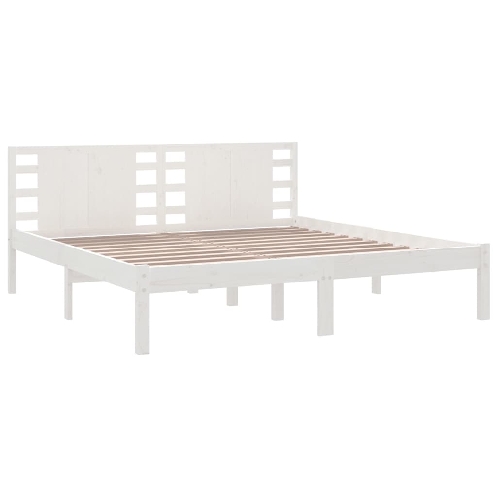 vidaXL Bed Frame without Mattress White 200x200 cm Solid Wood Pine