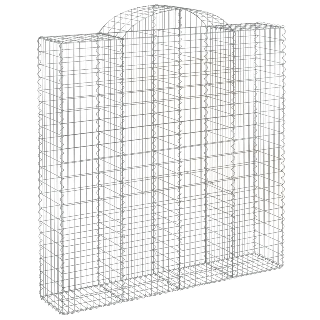 vidaXL Arched Gabion Baskets 10 pcs 200x50x200/220 cm Galvanised Iron