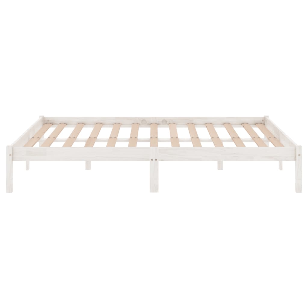 vidaXL Bed Frame without Mattress White Solid Wood 120x200 cm