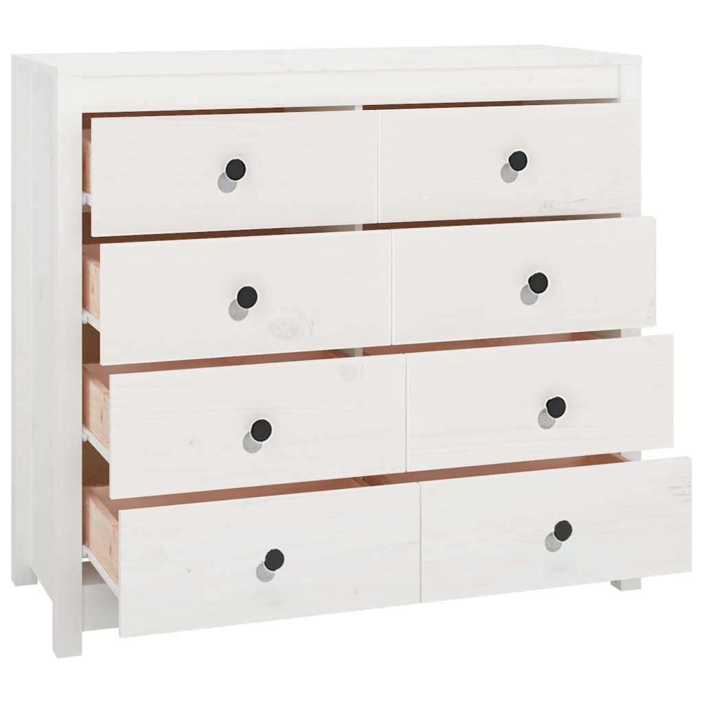 vidaXL Side Cabinet White 100x40x90 cm Solid Wood Pine