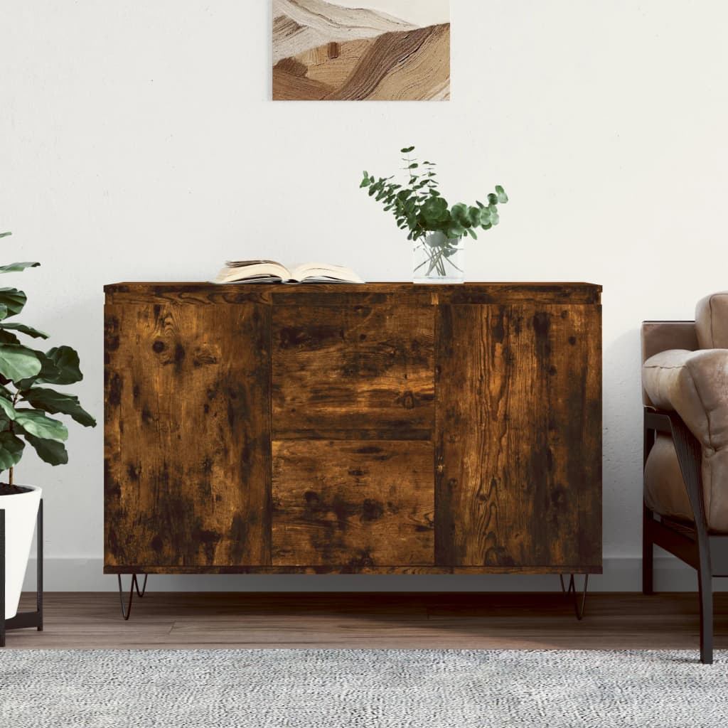 vidaXL Sideboard Smoked Oak 104x35x70 cm Engineered Wood