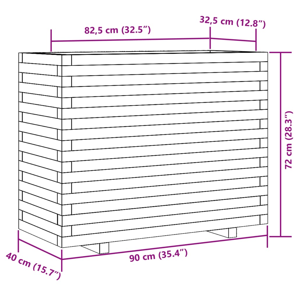 vidaXL Garden Planter 90x40x72 cm Impregnated Wood Pine