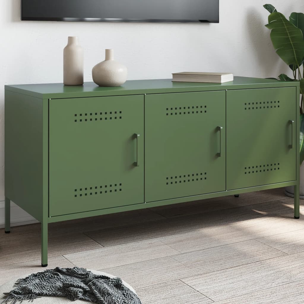 vidaXL TV Cabinet Olive Green 100.5x39x50.5 cm Steel