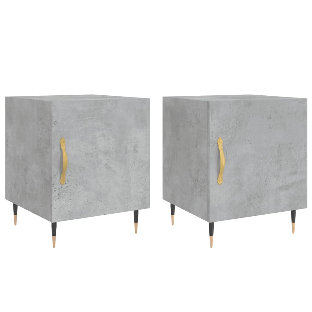 vidaXL Bedside Cabinets 2 pcs Concrete Grey 40x40x50 cm Engineered Wood