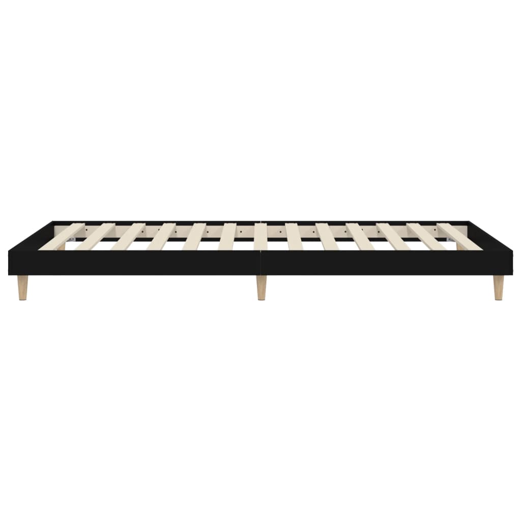 vidaXL Bed Frame without Mattress Black 90x190 cm Single Engineered Wood