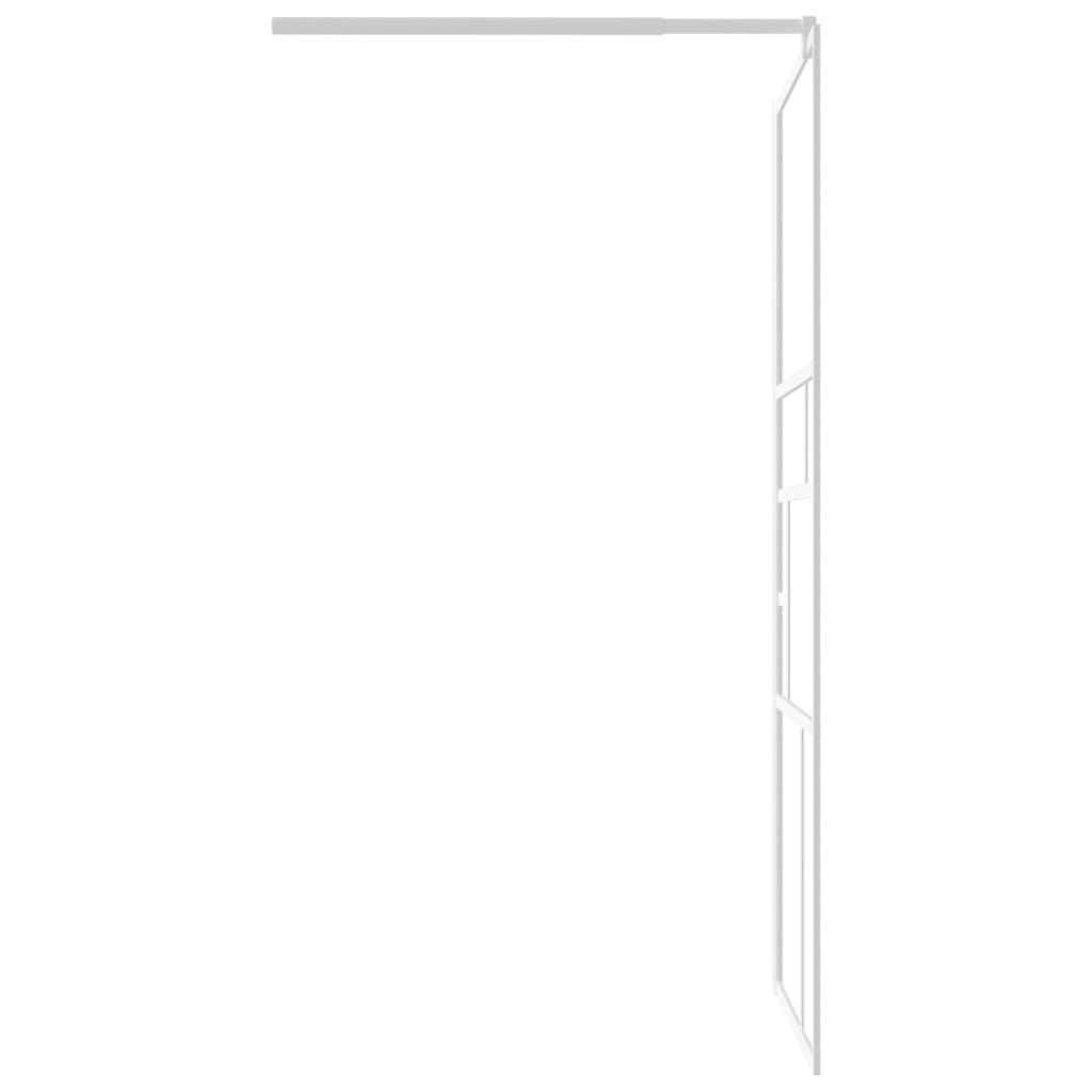 vidaXL Walk-in Shower Wall with Shelf White 90x195 cm ESG Glass&Aluminium