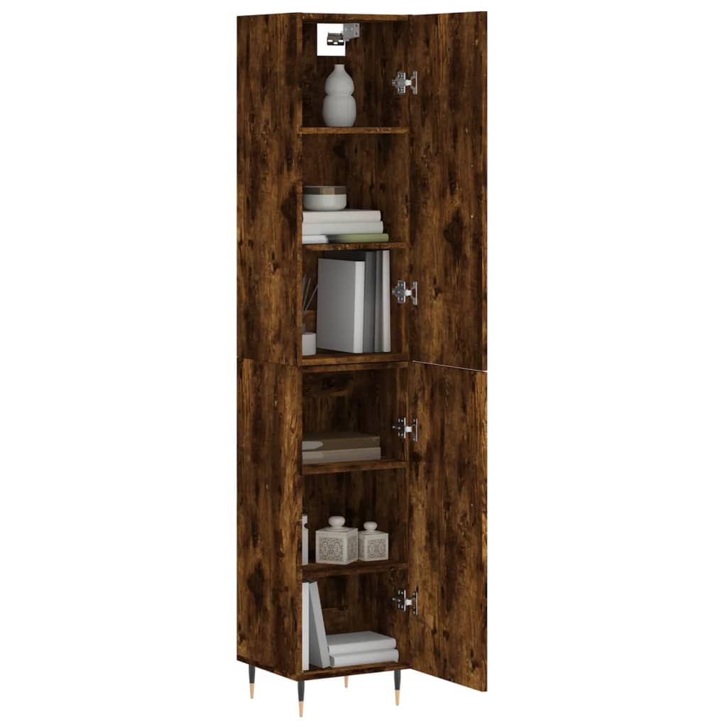 vidaXL Highboard Smoked Oak 34.5x34x180 cm Engineered Wood