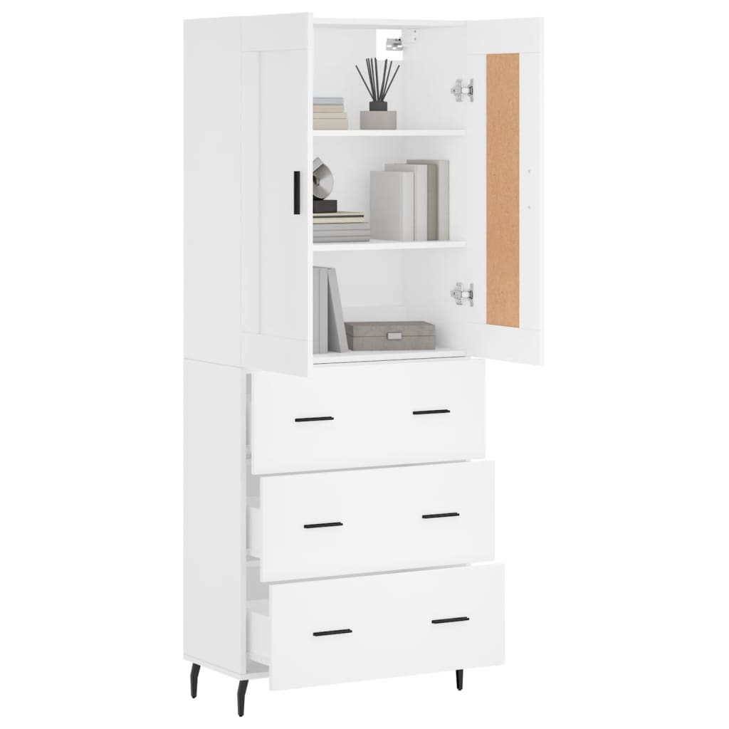 vidaXL Highboard White 69.5x34x180 cm Engineered Wood