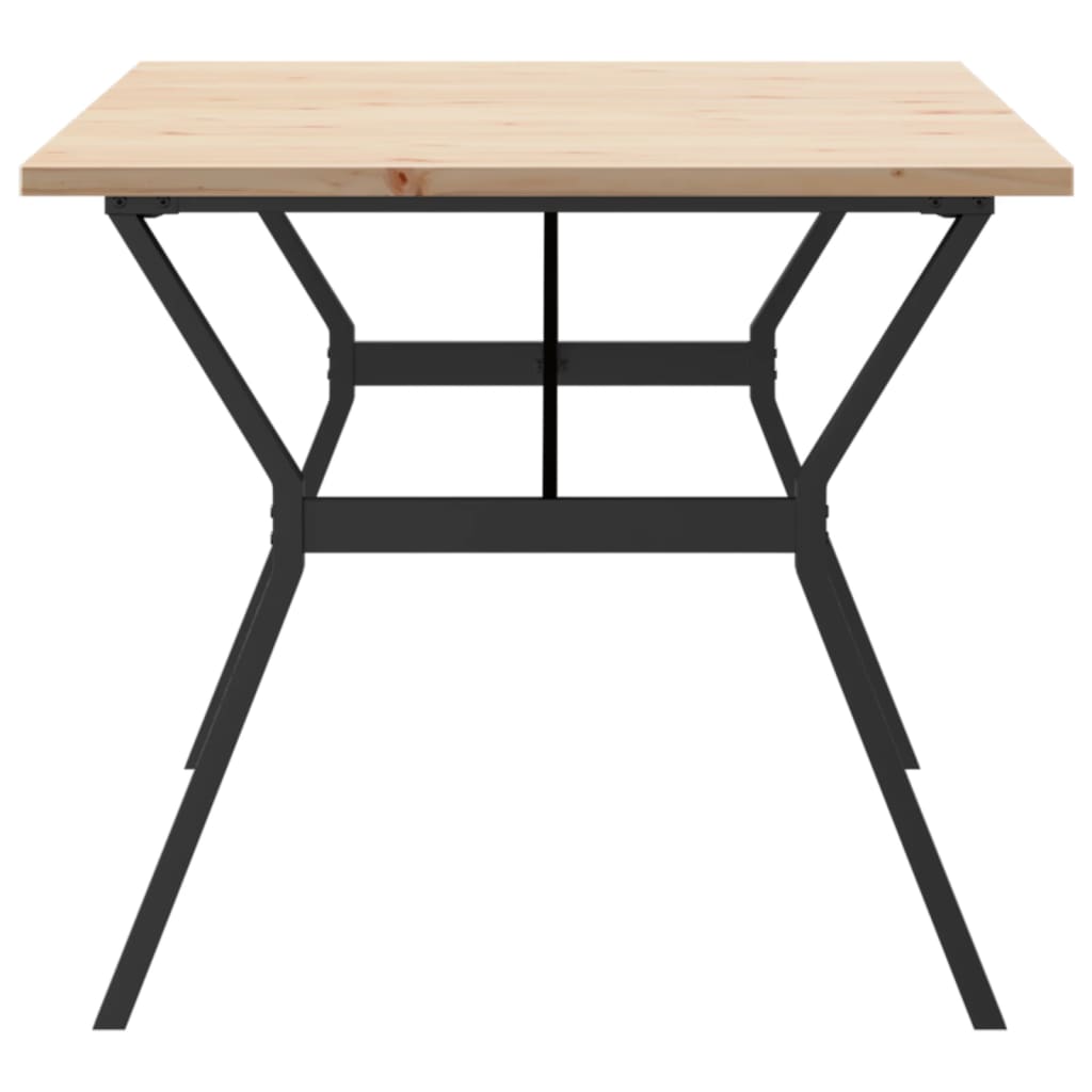 vidaXL Dining Table Y-Frame 180x90x75.5 cm Solid Wood Pine and Cast Iron