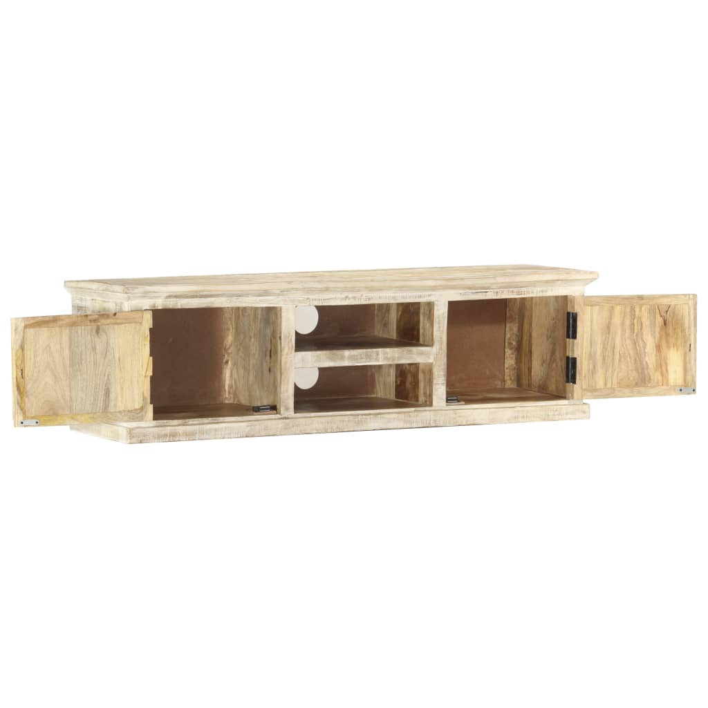 vidaXL TV Cabinet White 130x30x36 cm Solid Mango Wood