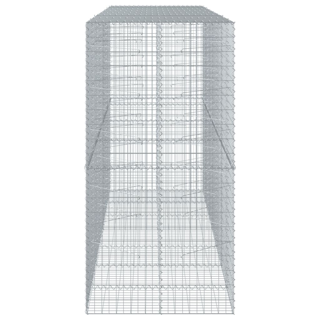 vidaXL Gabion Basket with Cover 350x100x200 cm Galvanised Iron