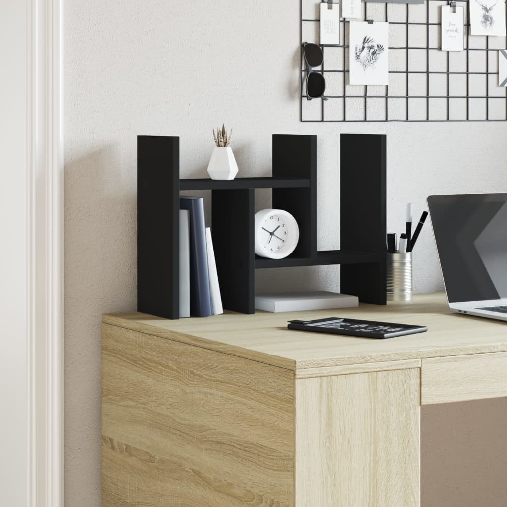 vidaXL Desk Organiser Black 34.5x15.5x35.5 cm Engineered wood