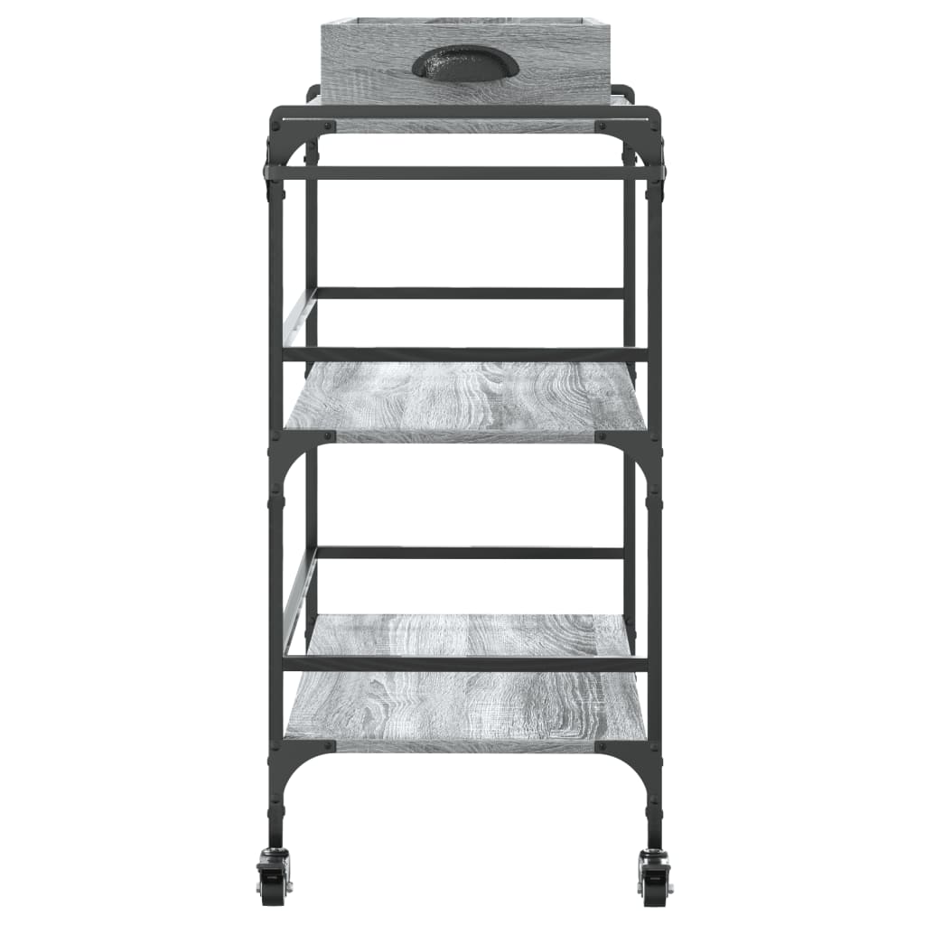 vidaXL Kitchen Trolley Grey Sonoma 81.5x41x92.5 cm Engineered Wood