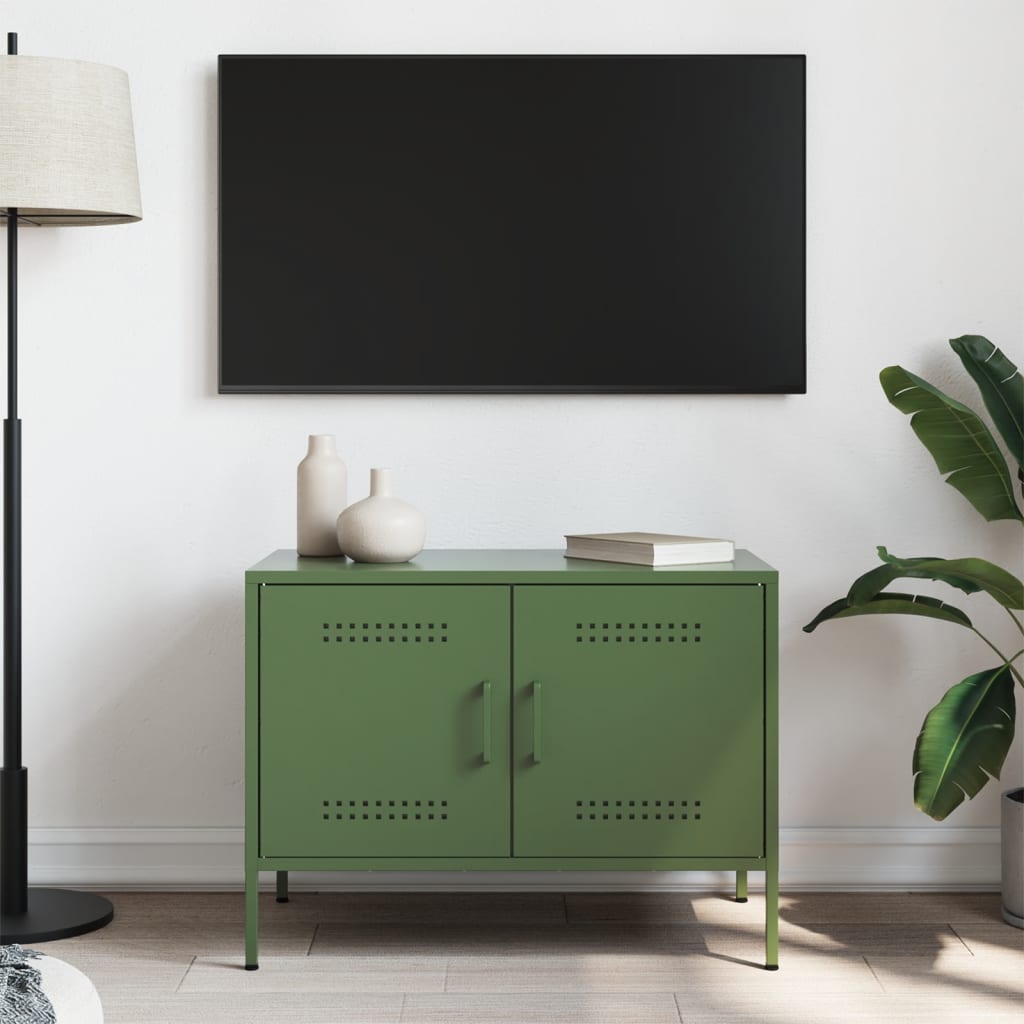 vidaXL TV Cabinet Olive Green 68x39x50.5 cm Steel