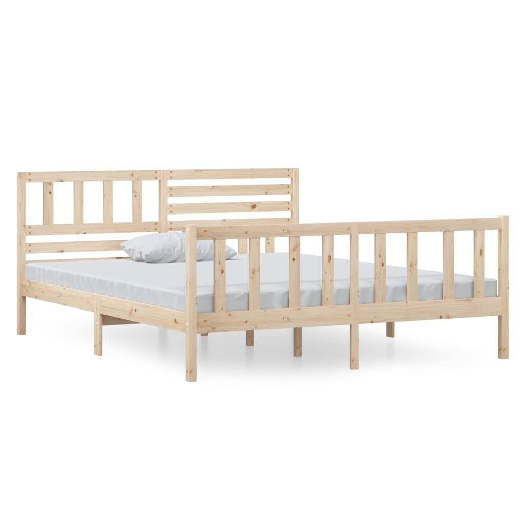 vidaXL Bed Frame without Mattress Solid Wood 140x190 cm (810062+814144)