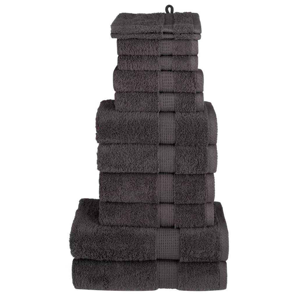 vidaXL 12 Piece Premium Towel Set SOLUND Anthracite 600 gsm