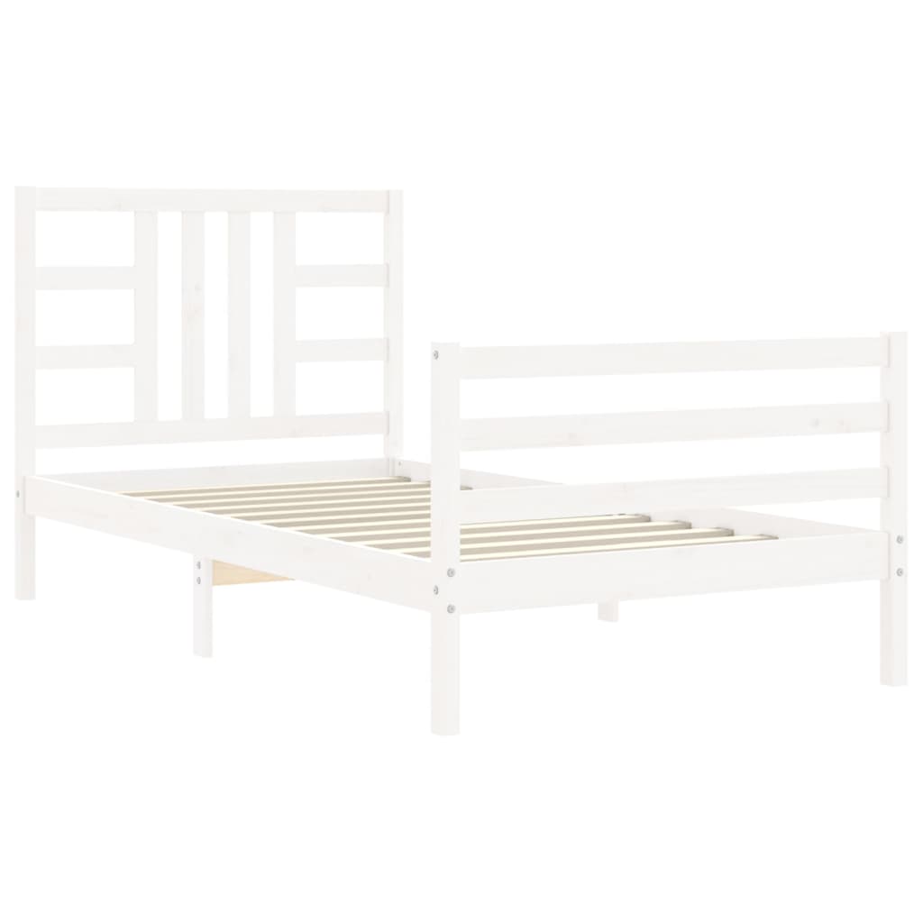 vidaXL Bed Frame without Mattress White 90x200 cm Solid Wood Pine