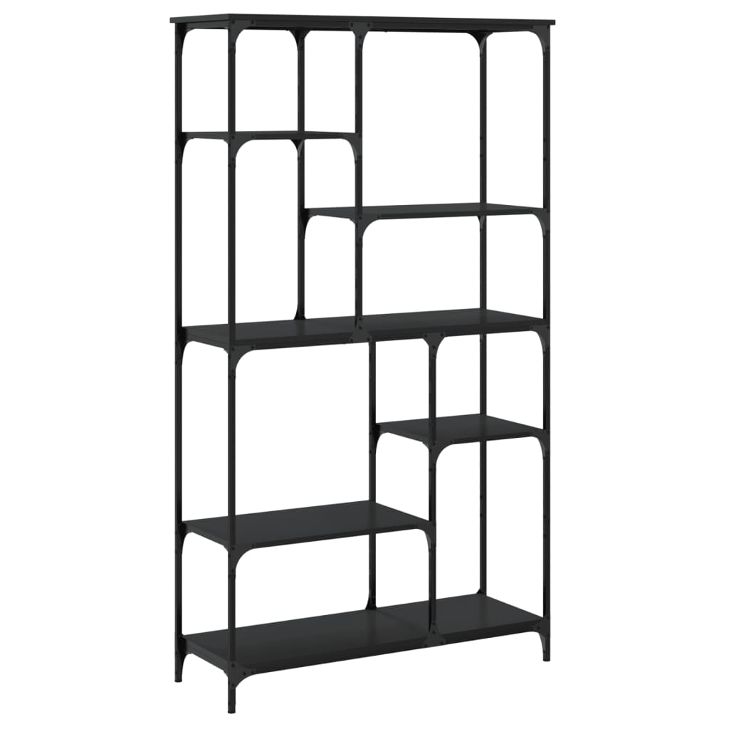 vidaXL Bookshelf Black 99x35.5x176 cm Engineered Wood and Steel