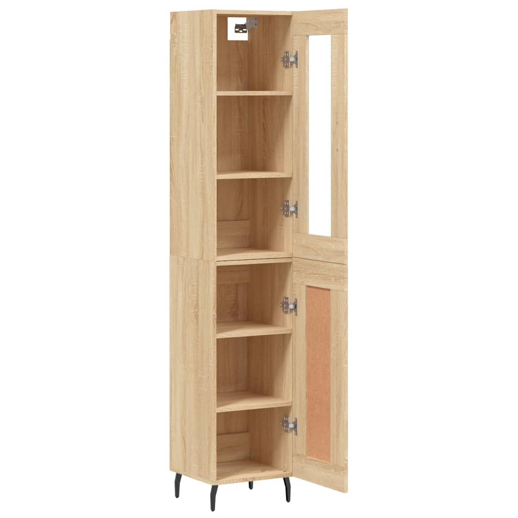 vidaXL Highboard Sonoma Oak 34.5x34x180 cm Engineered Wood