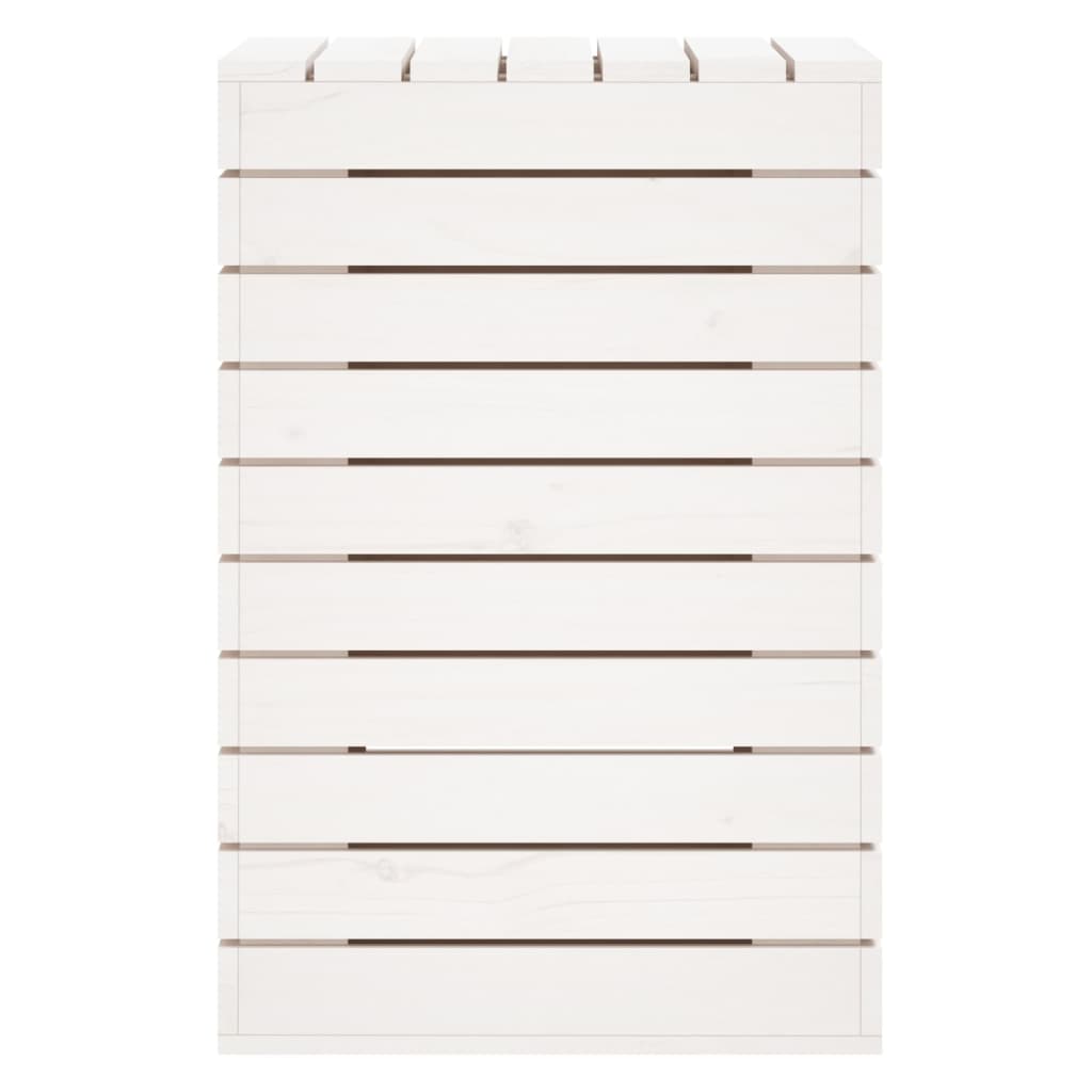 vidaXL Laundry Basket White 44x44x66 cm Solid Wood Pine