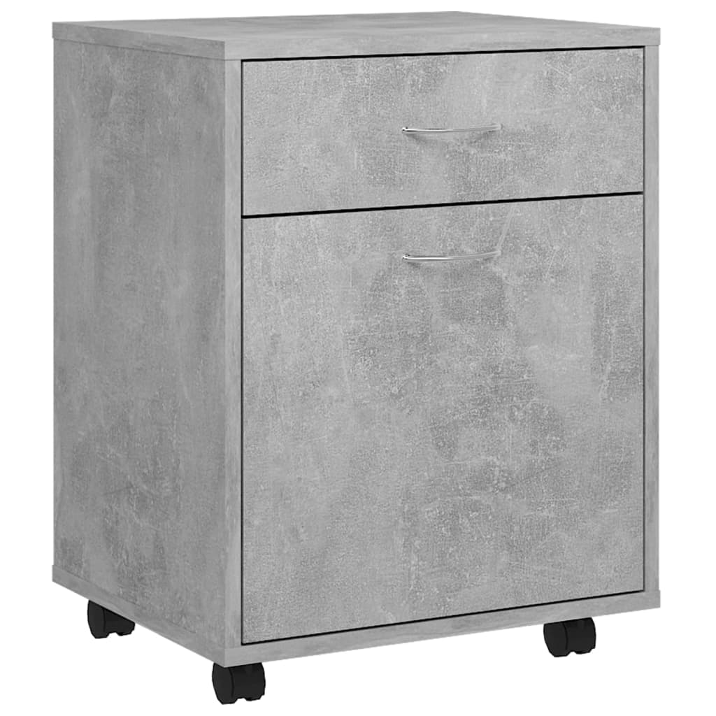 vidaXL Rolling Cabinet Concrete Grey 45x38x54 cm Engineered Wood